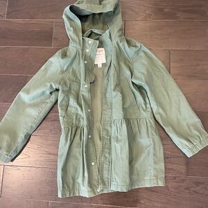 Cat & Jack Sage Green Girls Hooded Coat Size M